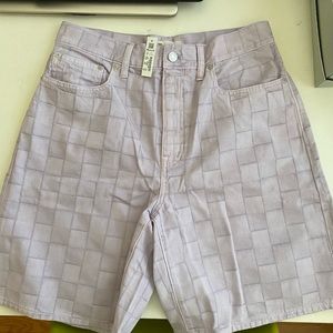 Madewell Checkerboard Lavender Shorts 28